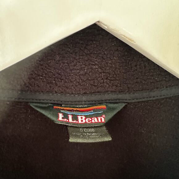 L.L Bean Men's Solid Black Fleece Full Zip High Collared Vest Vintage 2XL - Picture 8 of 12